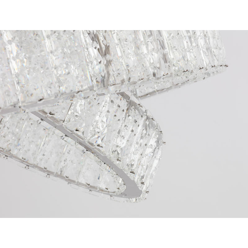 Double Clear Spotted Crystal Ring Chandelier with Chrome Hardware by Bethel - view 4