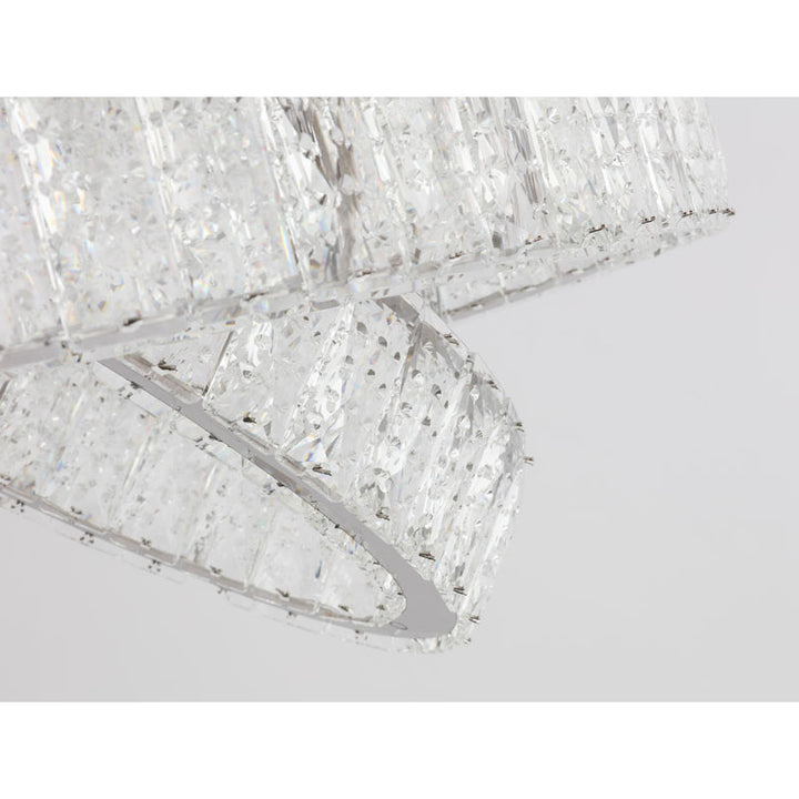 Double Clear Spotted Crystal Ring Chandelier with Chrome Hardware by Bethel - view 4