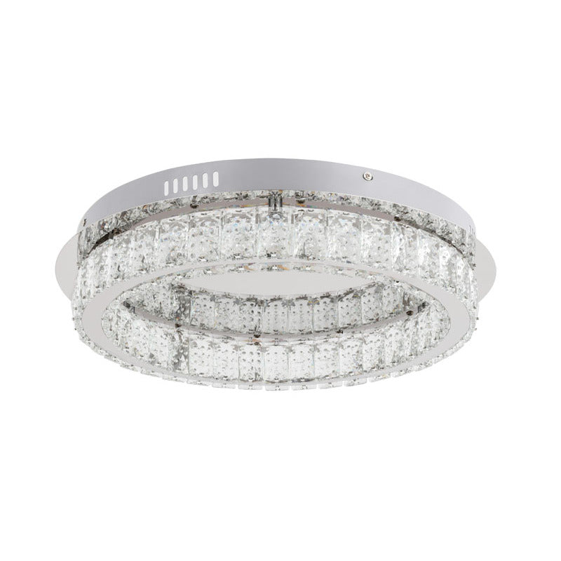 Clear Spotted Crystal Halo Ring Flush Mount with Chrome Frame by Bethel - view 2