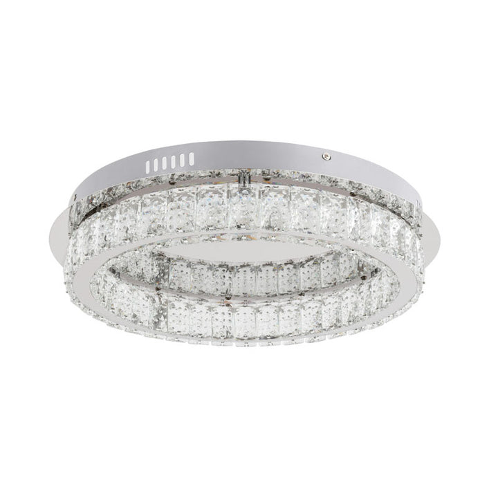 Clear Spotted Crystal Halo Ring Flush Mount with Chrome Frame by Bethel - view 2