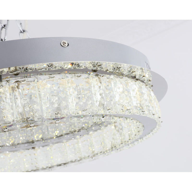 Clear Spotted Crystal Halo Ring Flush Mount with Chrome Frame by Bethel - view 3