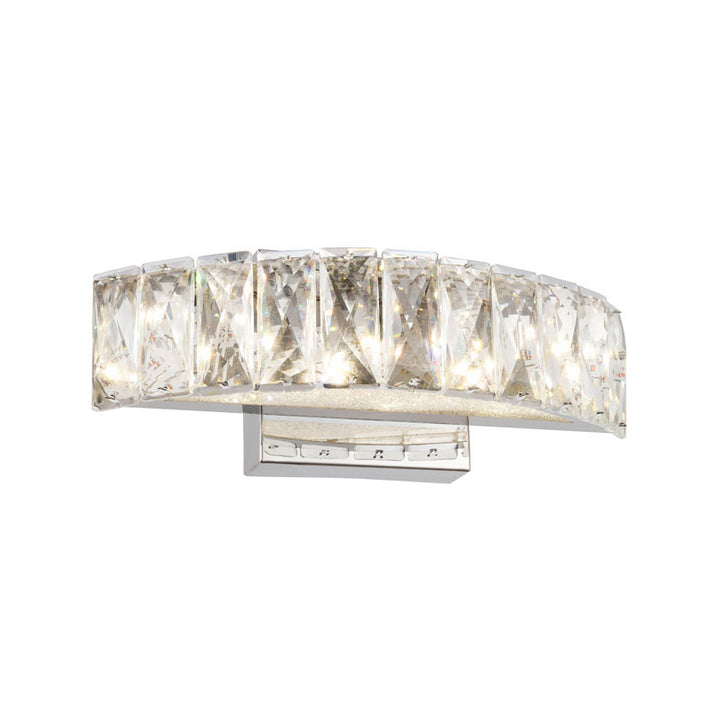 Clear Crystal Band Wall Sconce with Beaded Frame and Hardware, 12" x 3", by Bethel