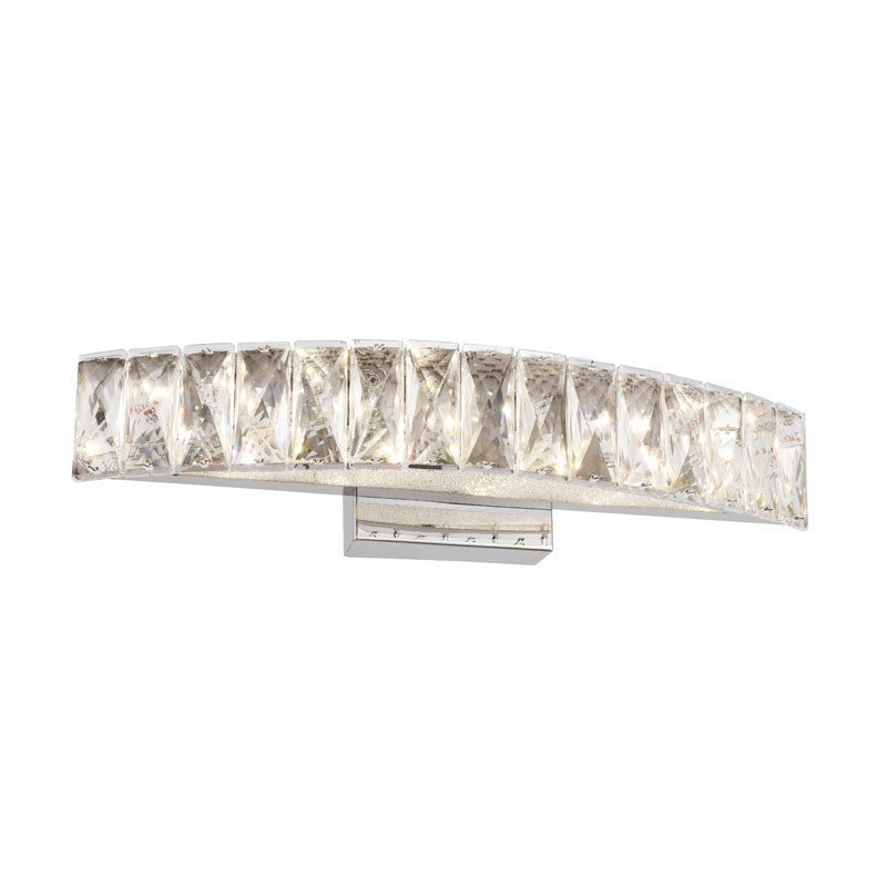 Clear Crystal Band Wall Sconce with Beaded Frame and Hardware, 18" x 3", by Bethel