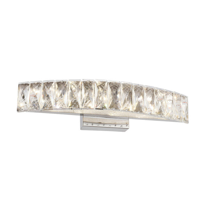 Clear Crystal Band Wall Sconce with Beaded Frame and Hardware, 18" x 3", by Bethel