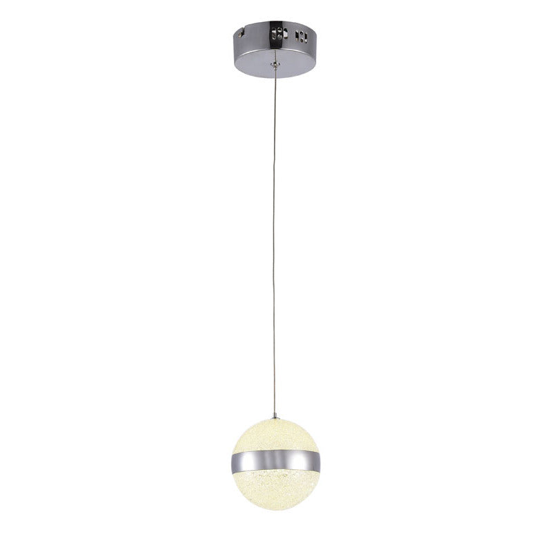 Clear Crystal Beaded Ball LED Pendant Light with Chrome Hardware by Bethel