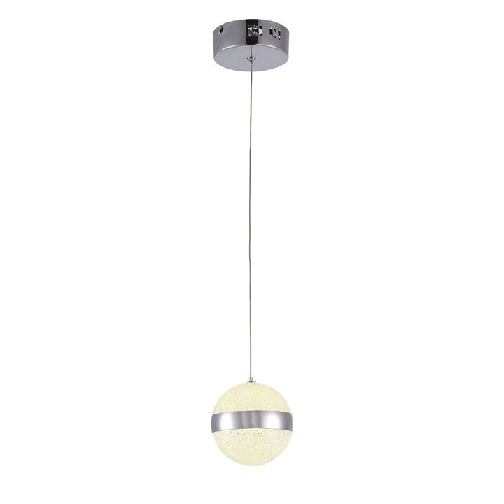 Clear Crystal Beaded Ball LED Pendant Light with Chrome Hardware by Bethel