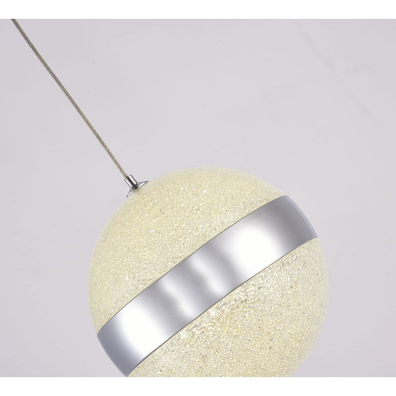 Clear Crystal Beaded Ball LED Pendant Light with Chrome Hardware by Bethel - view 3