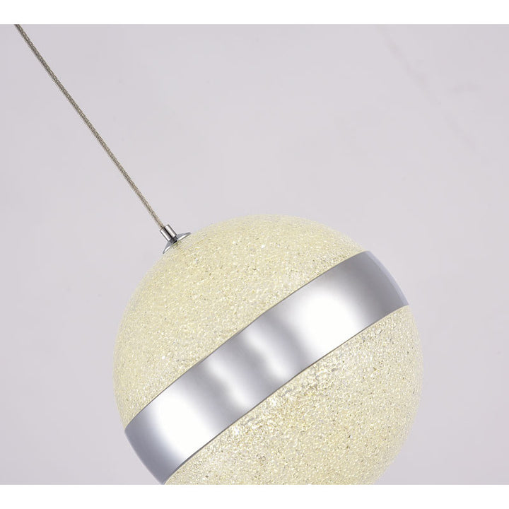 Clear Crystal Beaded Ball LED Pendant Light with Chrome Hardware by Bethel - view 3