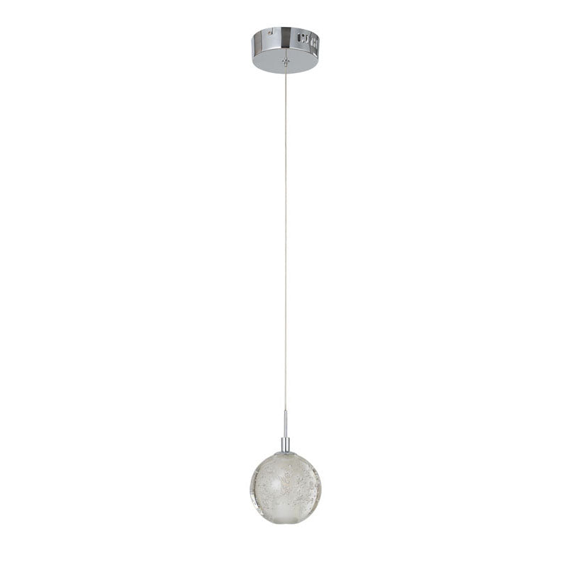 Clear Crystal Bubble Single Pendant Light with Chrome Hardware by Bethel - view 2