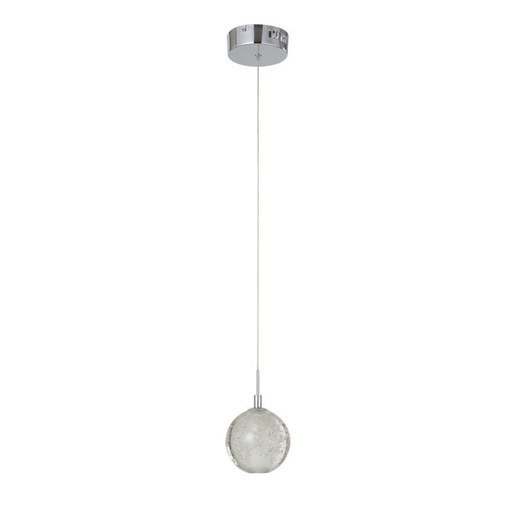 Clear Crystal Bubble Single Pendant Light with Chrome Hardware by Bethel - view 2