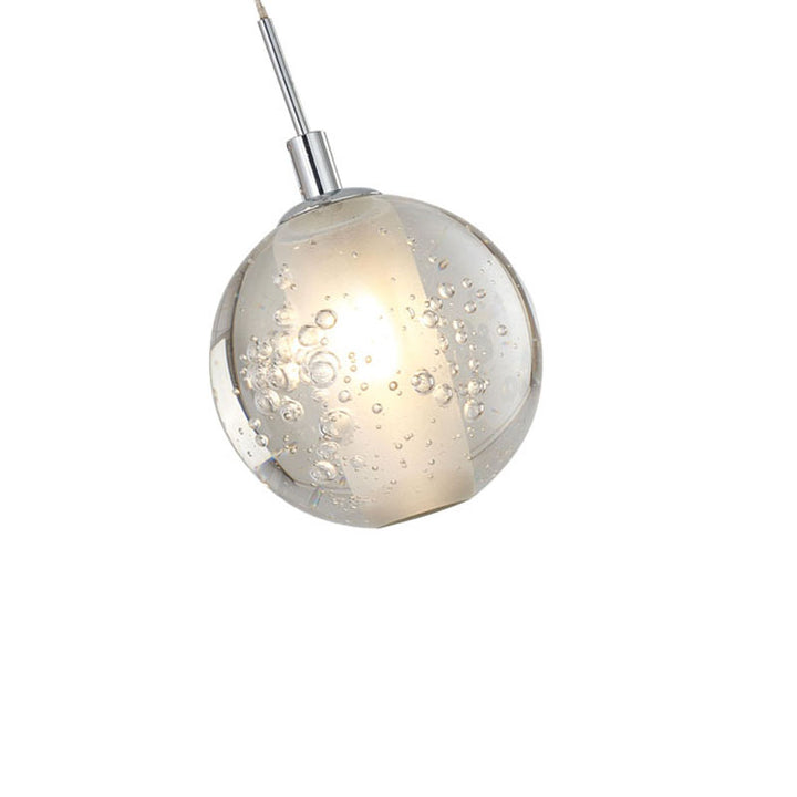 Clear Crystal Bubble Single Pendant Light with Chrome Hardware by Bethel - view 3