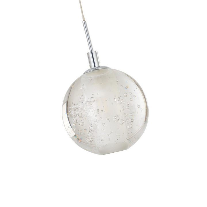 Clear Crystal Bubble Single Pendant Light with Chrome Hardware by Bethel - view 4