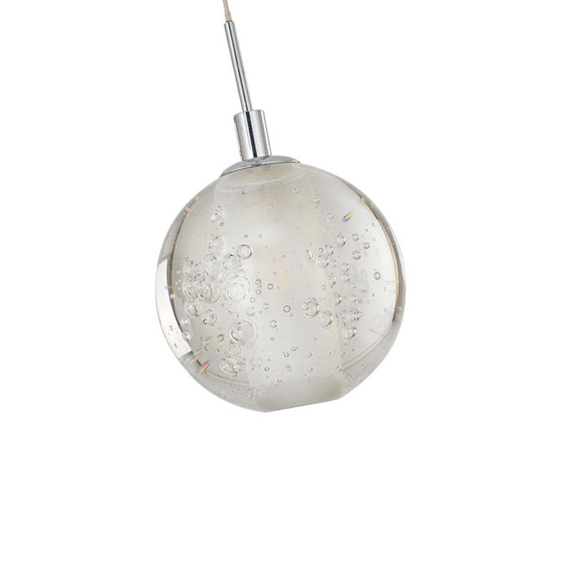 Clear Crystal Bubble Single Pendant Light with Chrome Hardware by Bethel - view 5