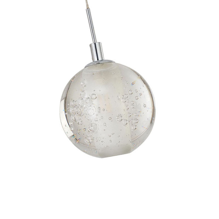Clear Crystal Bubble Single Pendant Light with Chrome Hardware by Bethel - view 5
