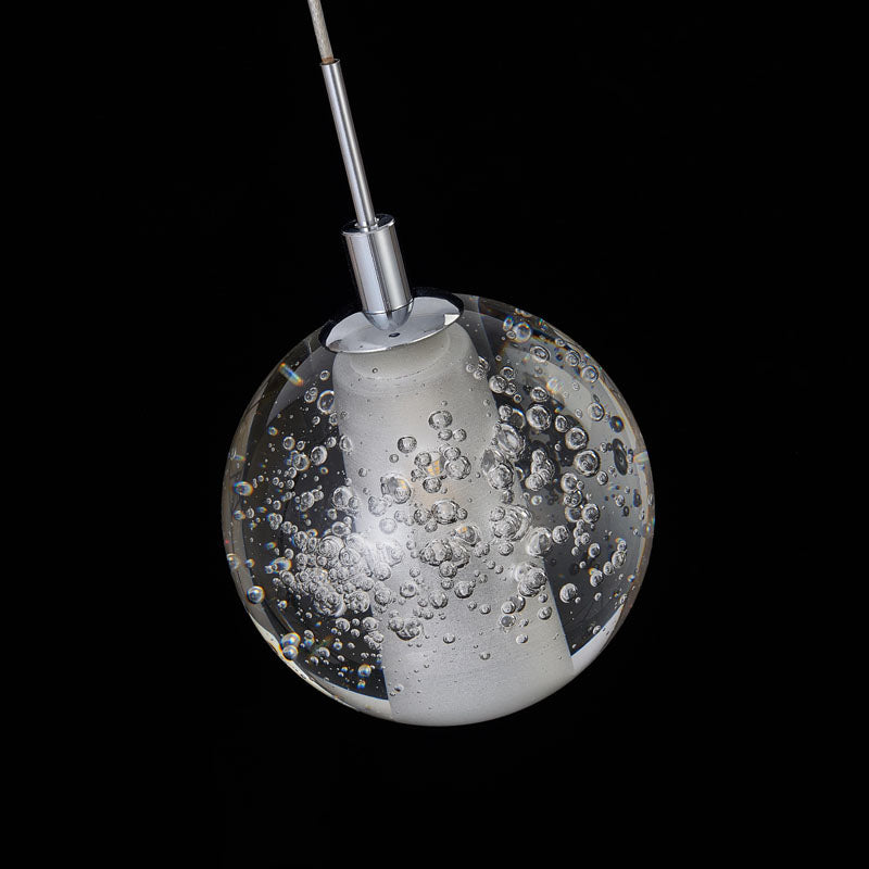 Clear Crystal Bubble Single Pendant Light with Chrome Hardware by Bethel - view 6