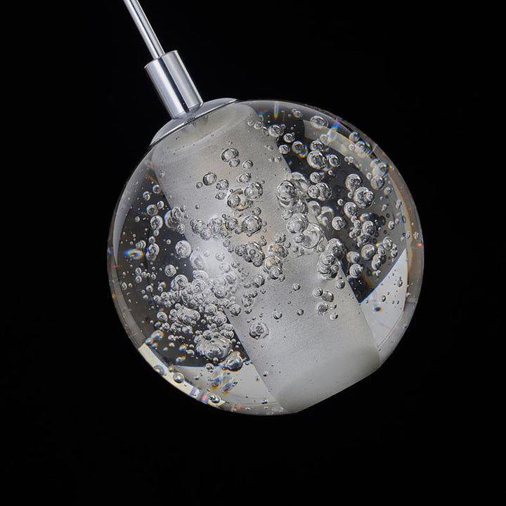 Clear Crystal Bubble Single Pendant Light with Chrome Hardware by Bethel - view 7