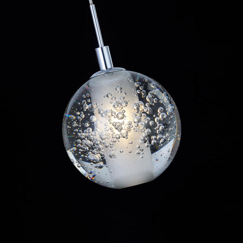 Clear Crystal Bubble Single Pendant Light with Chrome Hardware by Bethel - view 8