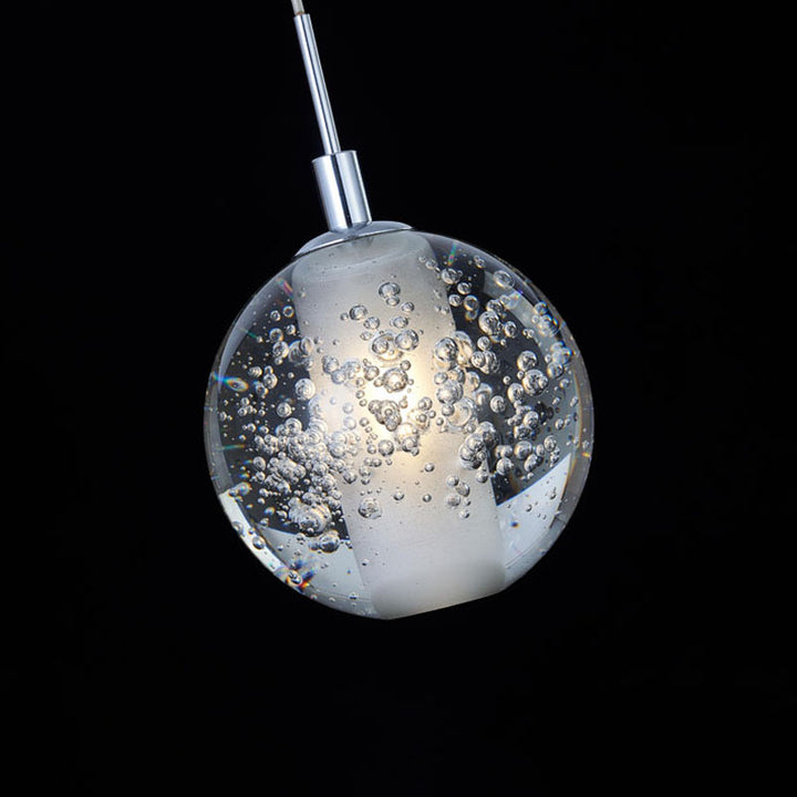 Clear Crystal Bubble Single Pendant Light with Chrome Hardware by Bethel - view 8