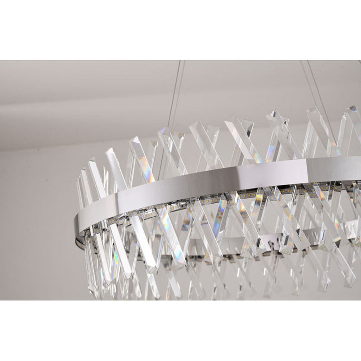Round Framed Chandelier with Clear Crystals by Bethel - view 27