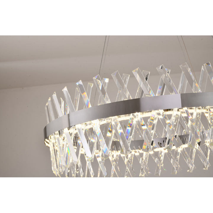 Round Framed Chandelier with Clear Crystals by Bethel - view 28