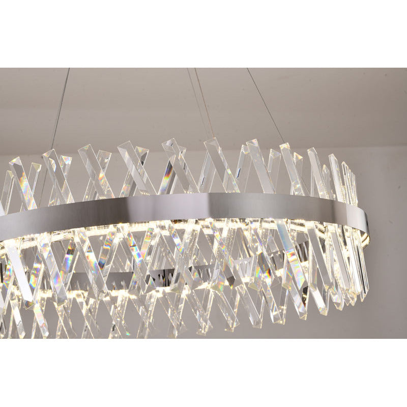 Round Framed Chandelier with Clear Crystals by Bethel - view 29