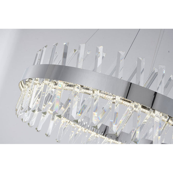Round Framed Chandelier with Clear Crystals by Bethel - view 32