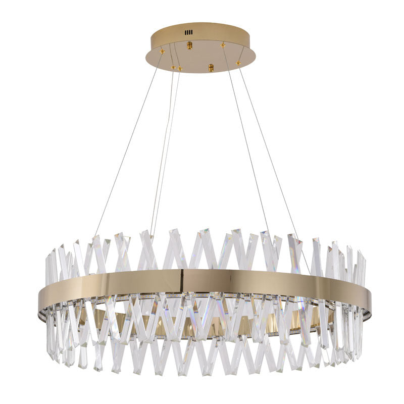 Round Framed Chandelier with Clear Crystals by Bethel - view 38