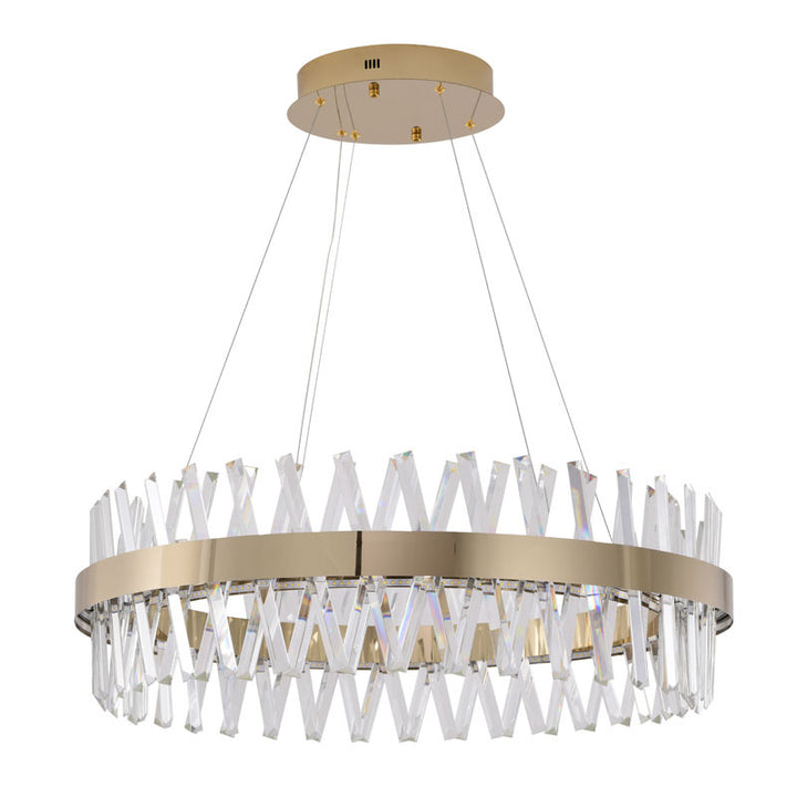Round Framed Chandelier with Clear Crystals by Bethel - view 38