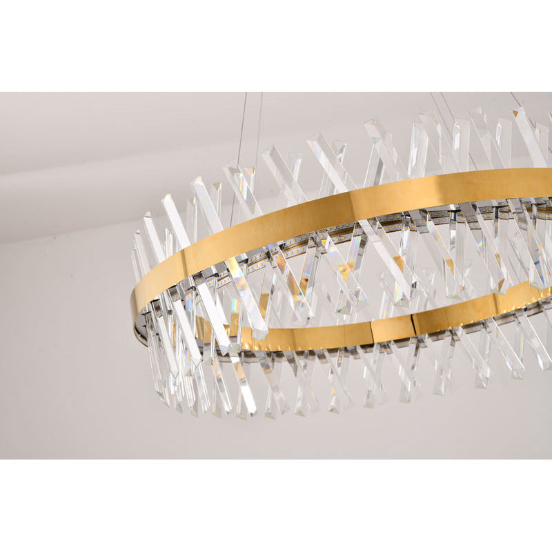Round Framed Chandelier with Clear Crystals by Bethel - view 40