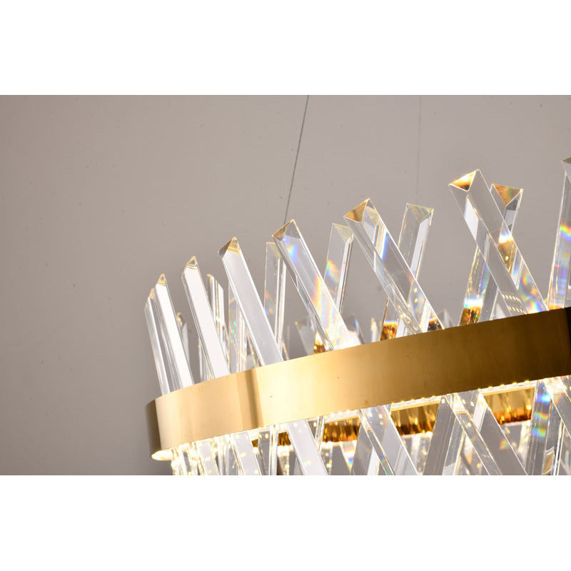 Round Framed Chandelier with Clear Crystals by Bethel - view 44