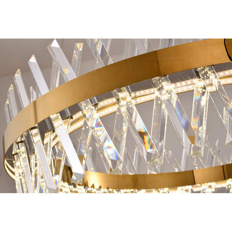 Round Framed Chandelier with Clear Crystals by Bethel - view 45