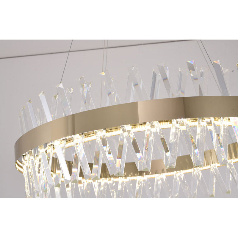 Round Framed Chandelier with Clear Crystals by Bethel - view 46