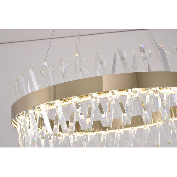 Round Framed Chandelier with Clear Crystals by Bethel - view 46