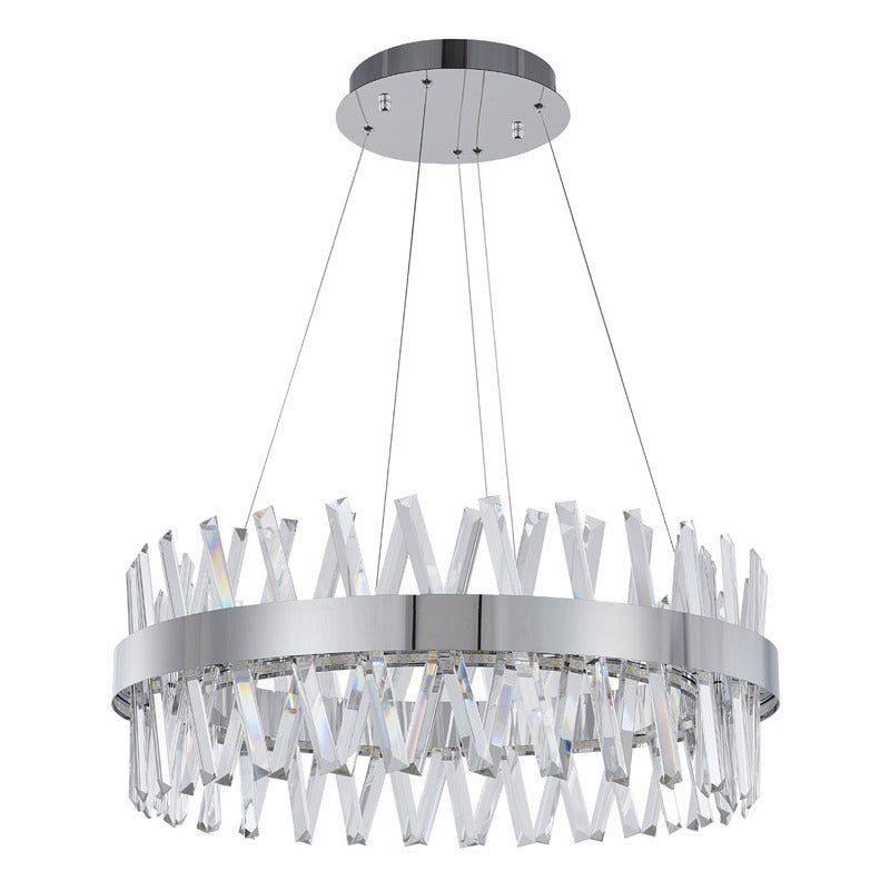 Round Framed Chandelier with Clear Crystals by Bethel - view 2
