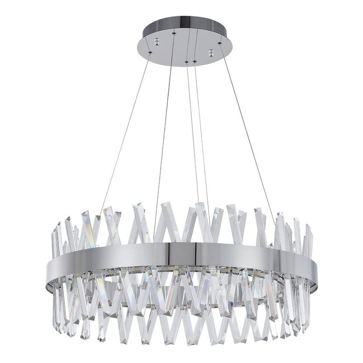 Round Framed Chandelier with Clear Crystals by Bethel - view 2