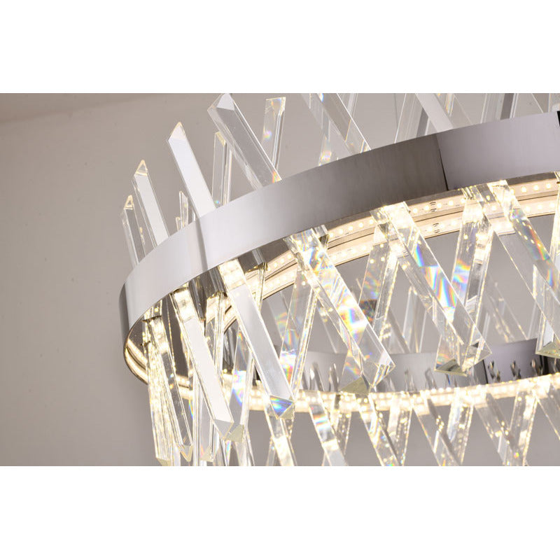 Round Framed Chandelier with Clear Crystals by Bethel - view 11