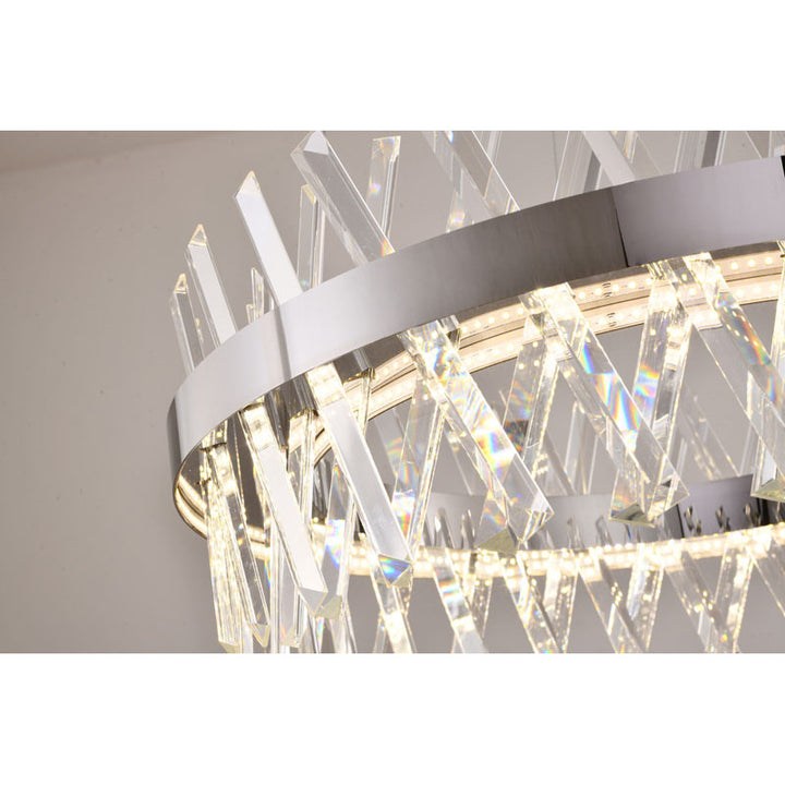 Round Framed Chandelier with Clear Crystals by Bethel - view 11