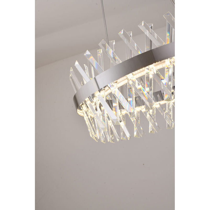 Round Framed Chandelier with Clear Crystals by Bethel - view 4