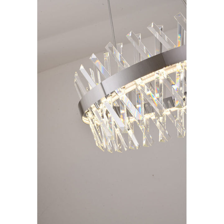 Round Framed Chandelier with Clear Crystals by Bethel - view 4