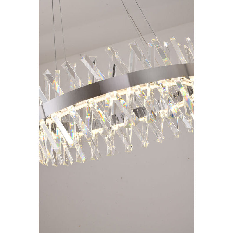 Round Framed Chandelier with Clear Crystals by Bethel - view 5