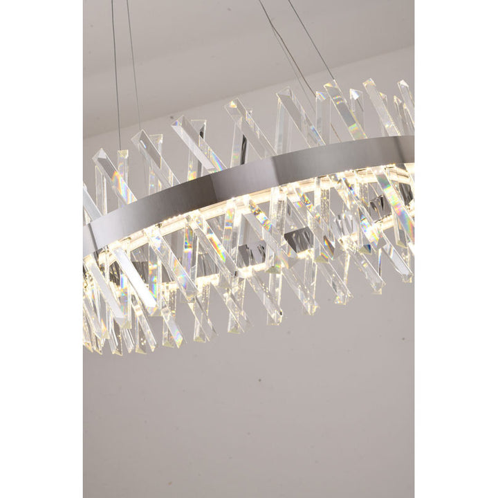 Round Framed Chandelier with Clear Crystals by Bethel - view 5