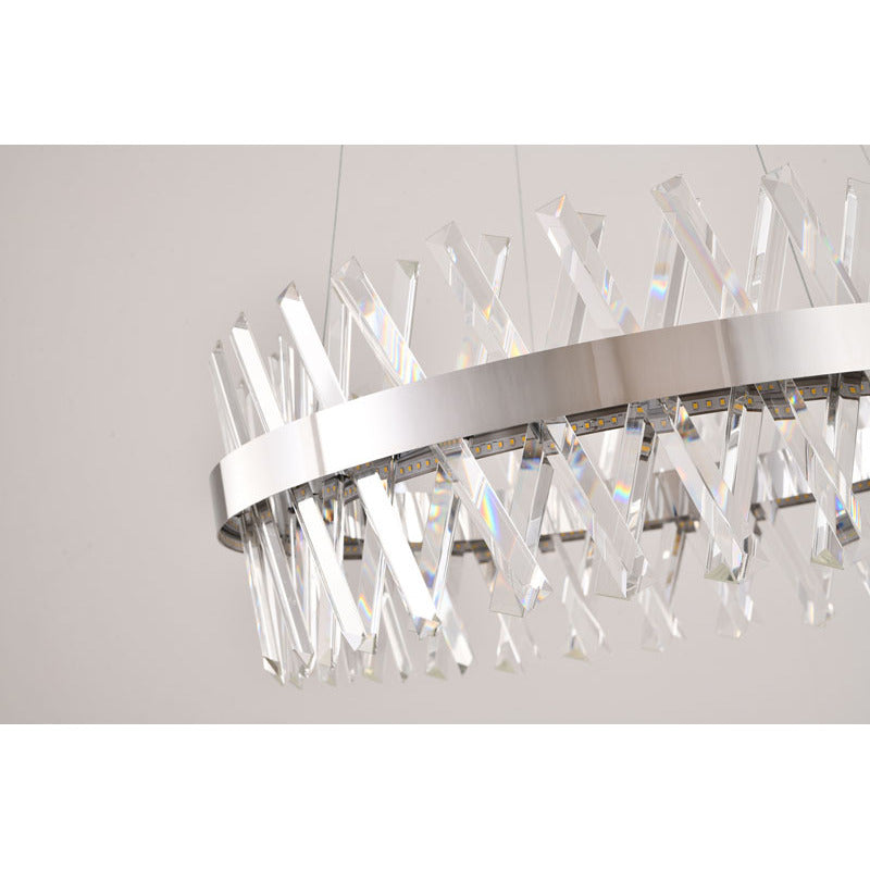 Round Framed Chandelier with Clear Crystals by Bethel - view 7