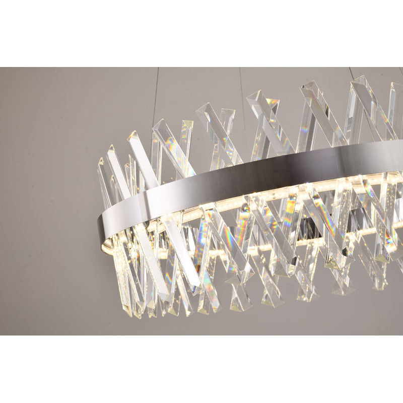 Round Framed Chandelier with Clear Crystals by Bethel - view 8