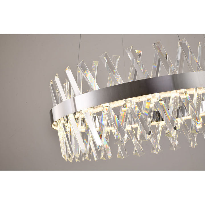 Round Framed Chandelier with Clear Crystals by Bethel - view 8