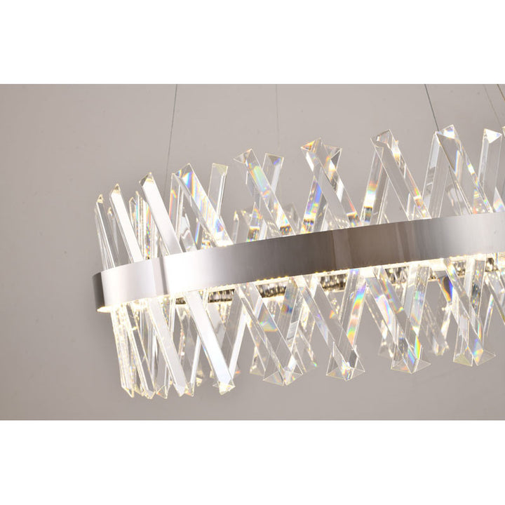 Round Framed Chandelier with Clear Crystals by Bethel - view 9