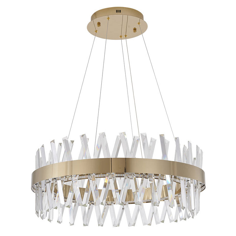 Round Framed Chandelier with Clear Crystals by Bethel - view 14
