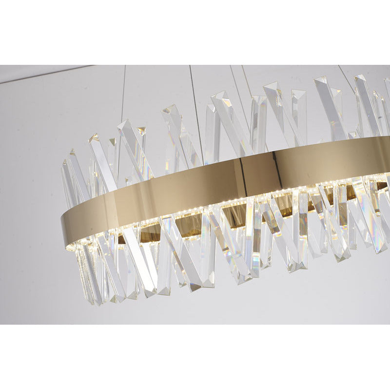 Round Framed Chandelier with Clear Crystals by Bethel - view 23