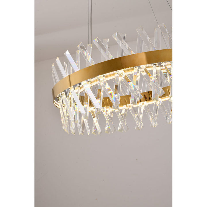Round Framed Chandelier with Clear Crystals by Bethel - view 15