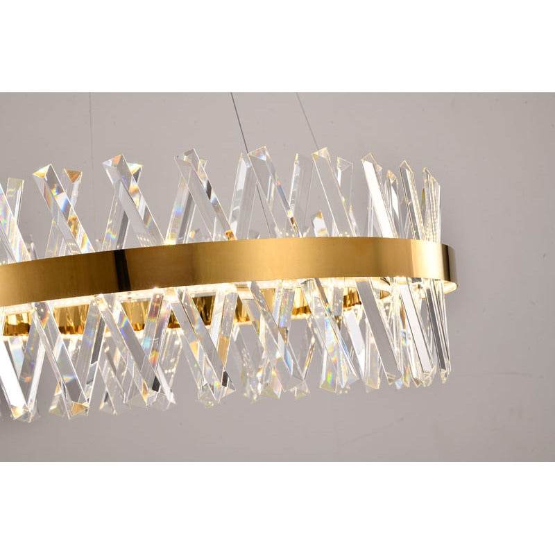 Round Framed Chandelier with Clear Crystals by Bethel - view 17