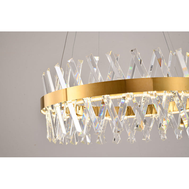 Round Framed Chandelier with Clear Crystals by Bethel - view 18